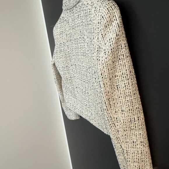 Theory 4 never worn but stored Women's Cream Textured wool tweed plaid Blazer - Picture 12 of 14